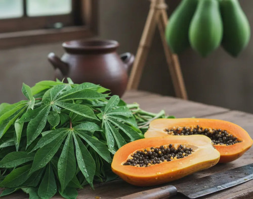 Daun Singkong dan Pepaya Sebagai Pembersih Alami Sistem Pencernaan cover